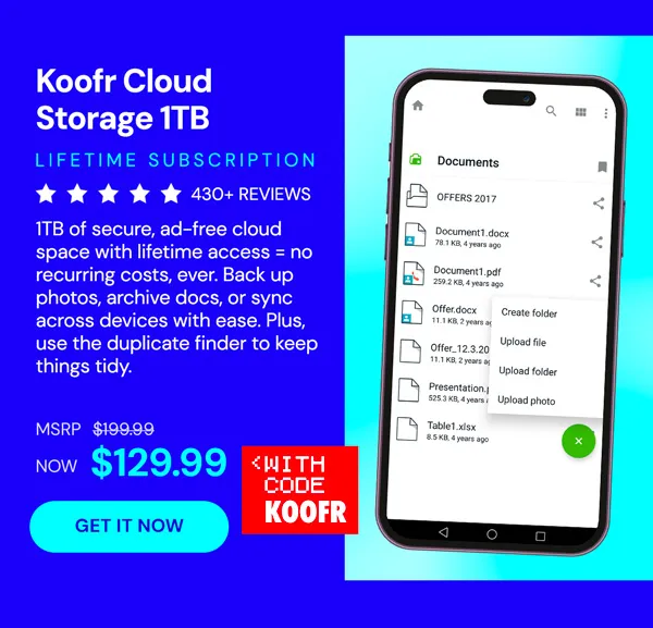 Koofr Cloud Storage: Lifetime Subscription (1TB)