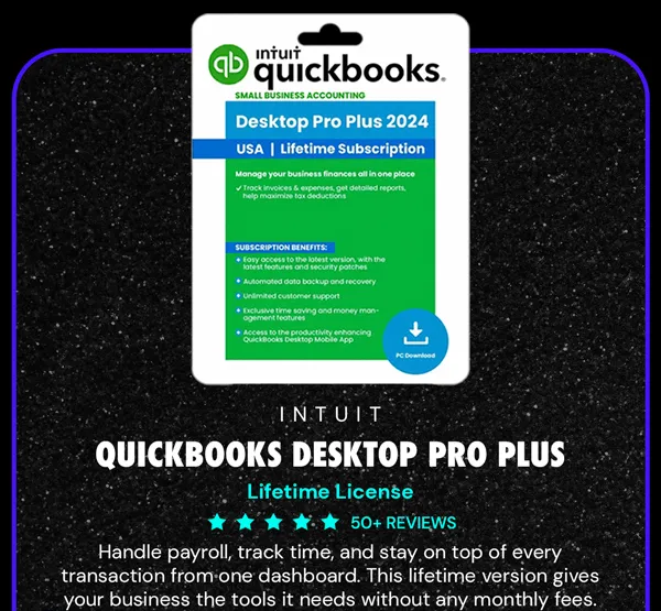 Intuit QuickBooks Desktop Pro Plus 2024 (1 User): Lifetime License