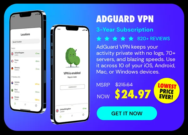 AdGuard VPN: 3-Yr Subscription