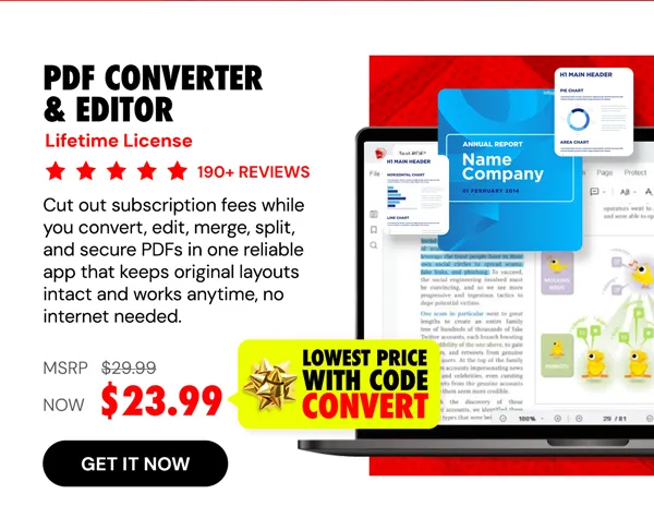 PDF Converter & Editor: Lifetime License