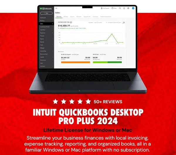 Intuit QuickBooks Desktop Pro Plus 2024 (1 User): Lifetime License