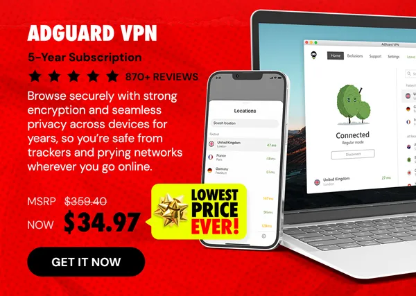 AdGuard VPN: 5-Yr Subscription