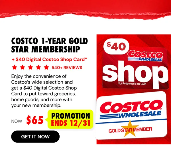 Costco 1-Year Gold Star Membership + $40 Digital Costco Shop Card