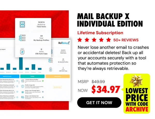 Mail Backup X Individual Edition: Lifetime Subscription