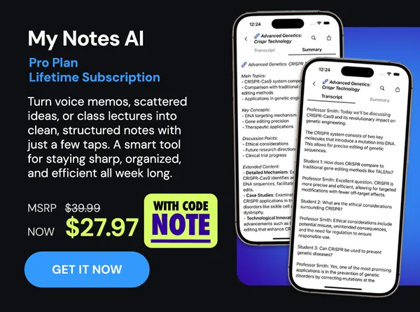 My Notes AI Pro Plan: Lifetime Subscription