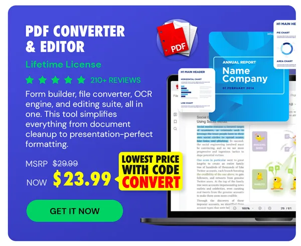 PDF Converter & Editor: Lifetime License