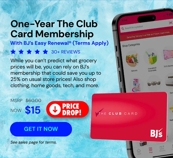 One-Year The Club Card Membership with BJ’s Easy Renewal® (Terms Apply)