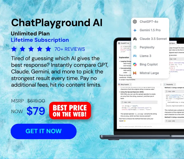 ChatPlayground AI: Lifetime Subscription (Unlimited Plan)