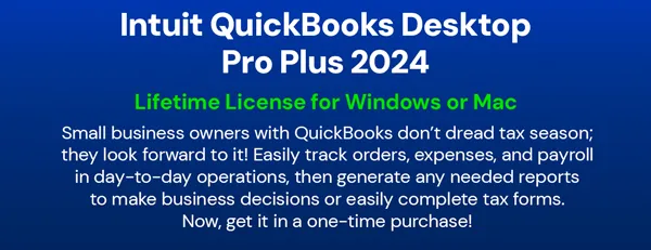 Intuit QuickBooks Desktop Pro Plus 2024 (1 User): Lifetime Licenses