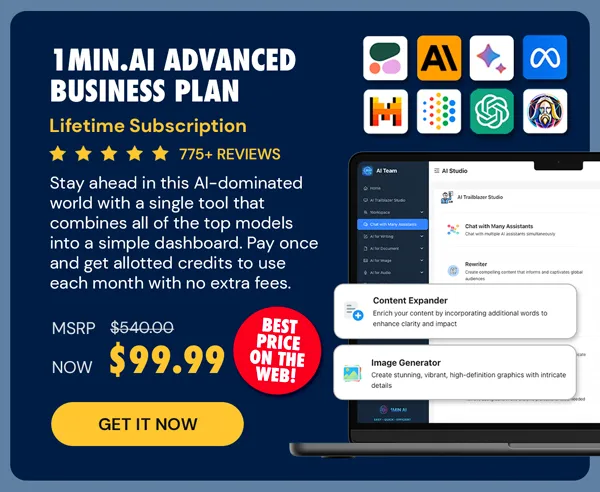 1minAI Advanced Business Plan Lifetime Subscription