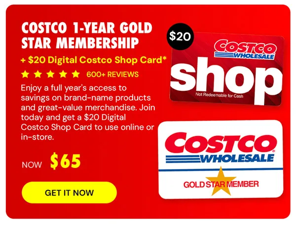 Costco 1-Year Gold Star Membership + $20 Digital Costco Shop Card