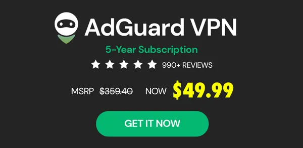 AdGuard VPN: 5-Yr Subscription