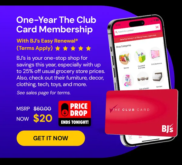 One-Year The Club Card Membership with BJ’s Easy Renewal® (Terms Apply)