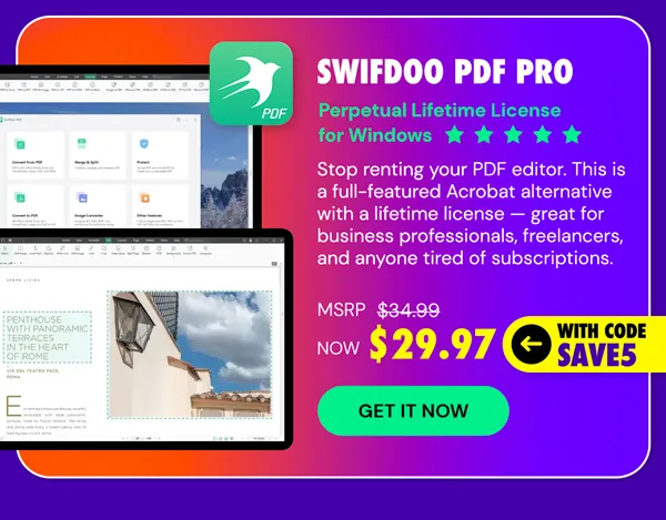 SwifDoo PDF Pro: Perpetual Lifetime License for Windows
