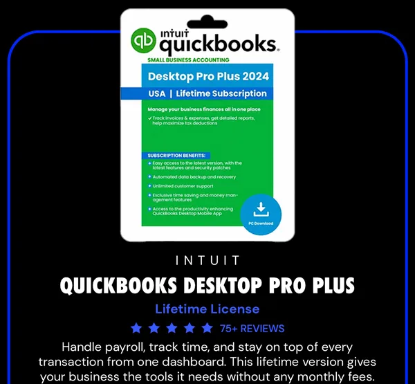 Intuit QuickBooks Desktop Pro Plus 2024 (1 User): Lifetime License
