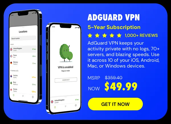 AdGuard VPN: 3-Yr Subscription