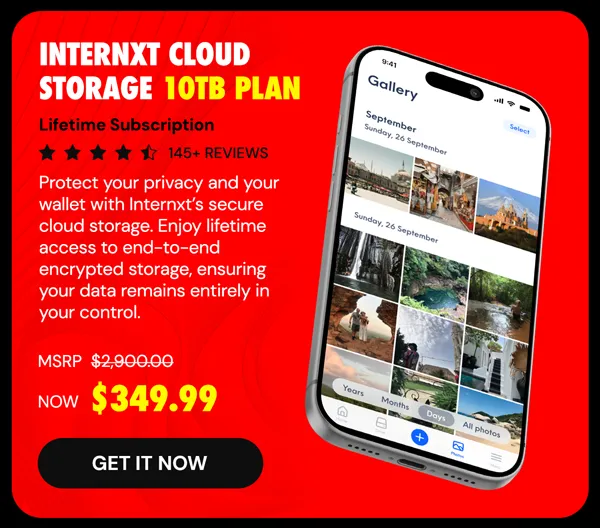 Internxt Cloud Storage Lifetime Subscription: 10TB Plan