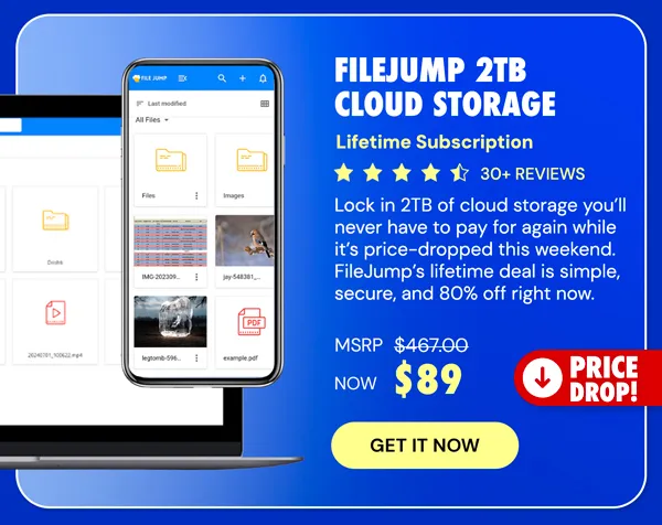 FileJump 2TB Cloud Storage: Lifetime Subscription