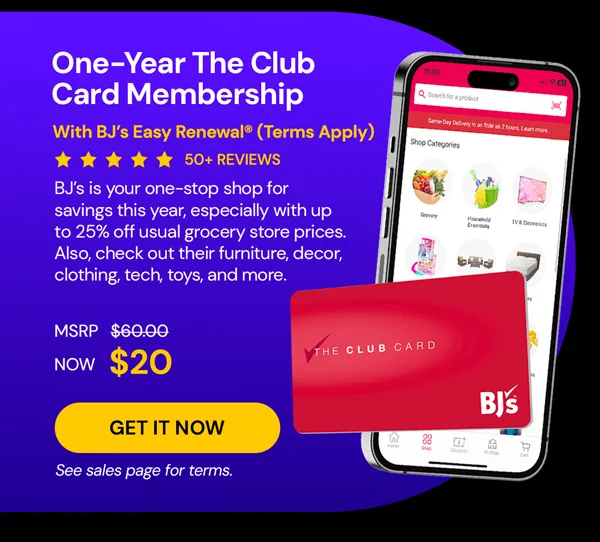 One-Year The Club Card Membership with BJ’s Easy Renewal® (Terms Apply)