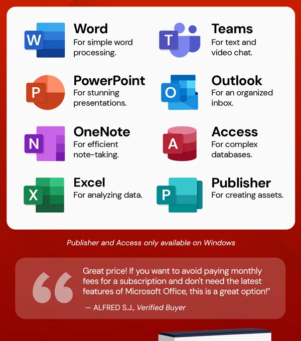 Microsoft Office 2021 for Windows or Mac: Lifetime License