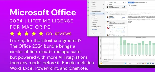 Microsoft Office 2024 for Mac or PC Lifetime License