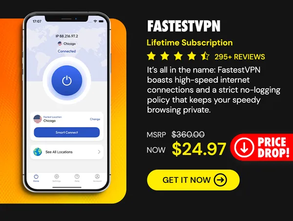 FastestVPN: Lifetime Subscription (10 Devices)