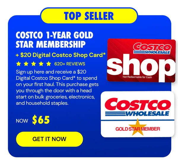 Costco 1-Year Gold Star Membership + $20 Digital Costco Shop Card