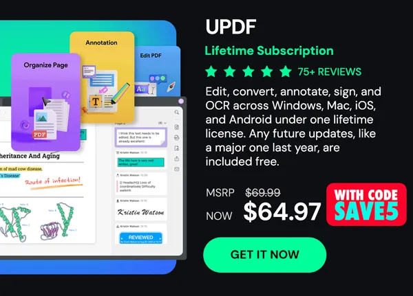 UPDF - Edit, Convert, AI Chat with PDF: Lifetime Subscription