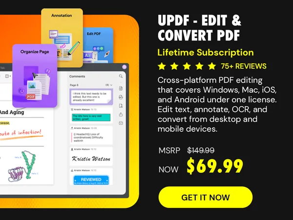 UPDF - Edit, Convert, AI Chat with PDF: Lifetime Subscription