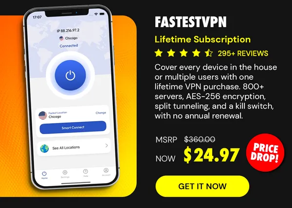 FastestVPN: Lifetime Subscription (10 Devices)