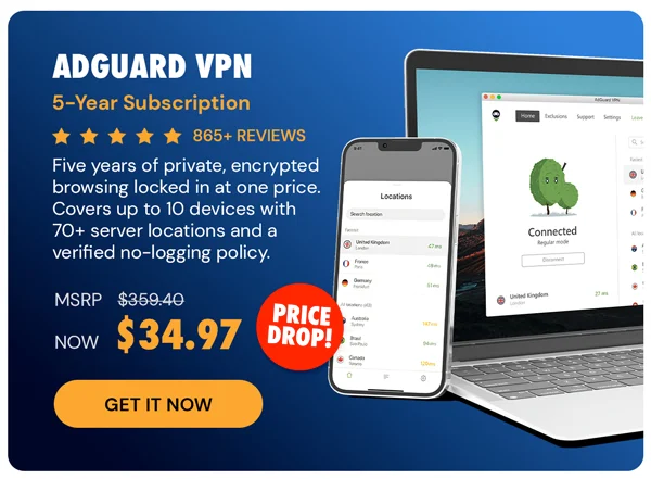 AdGuard VPN: 5-Yr Subscription