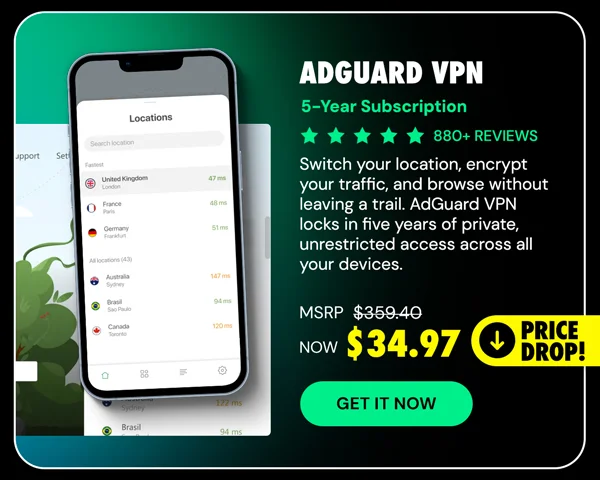 AdGuard VPN: 5-Yr Subscription
