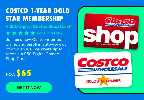 Costco 1-Year Gold Star Membership + a $50 Digital Costco Shop Card