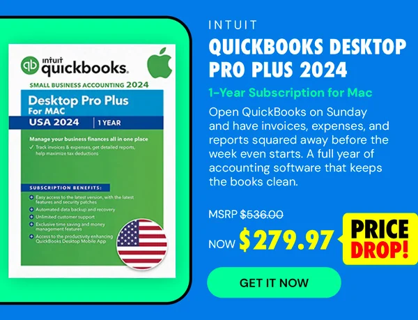 Intuit QuickBooks Desktop Pro Plus 2024 for Mac (1 User): 1-Year Subscription