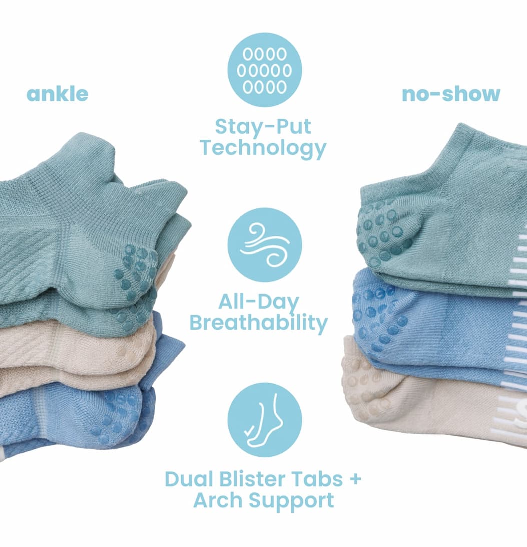 ankle  no-show   -Stay-Put Technology  -All-Day Breathability  -Dual Blister Tabs + Arch Support