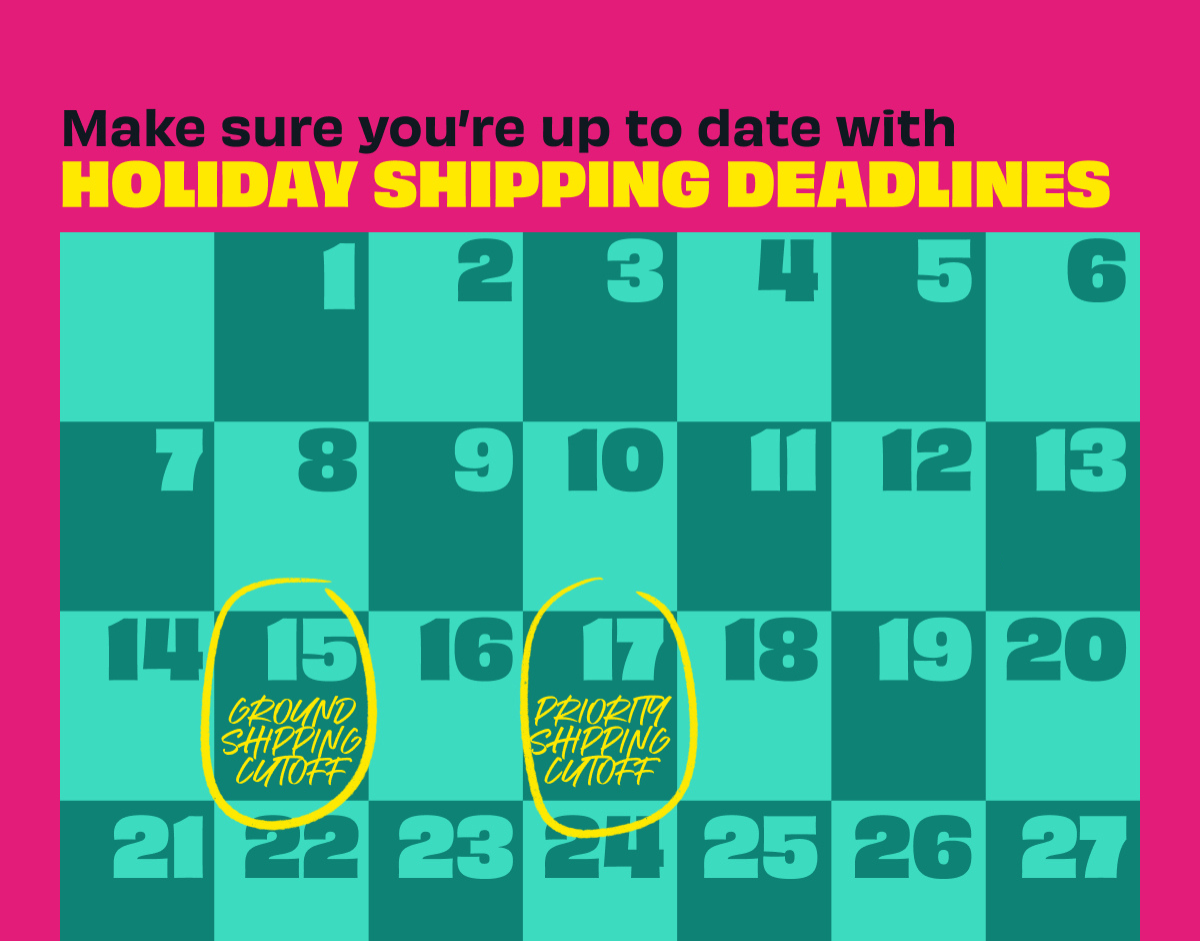 holiday shipping calendar