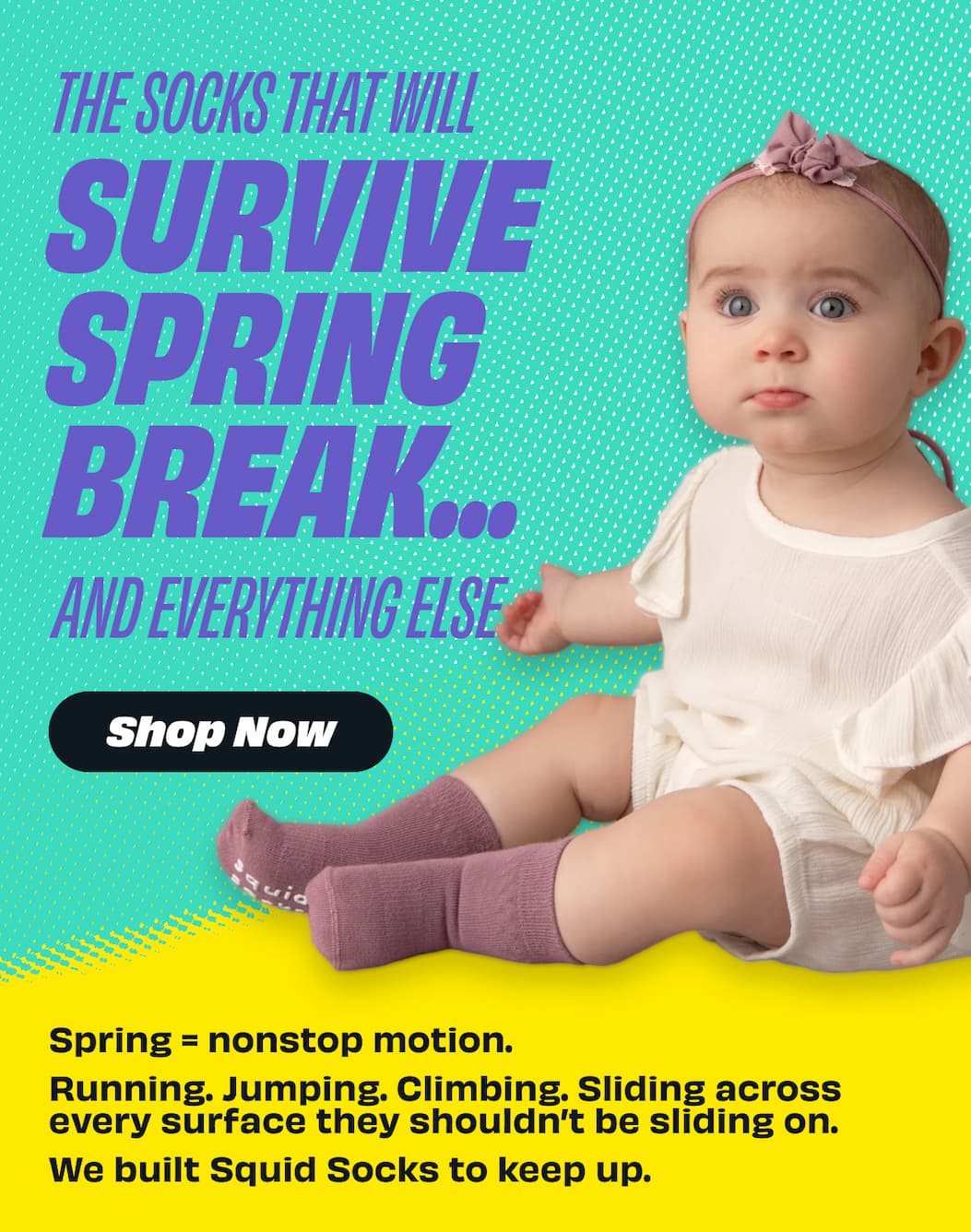 Kids in motion need socks that keep up!
