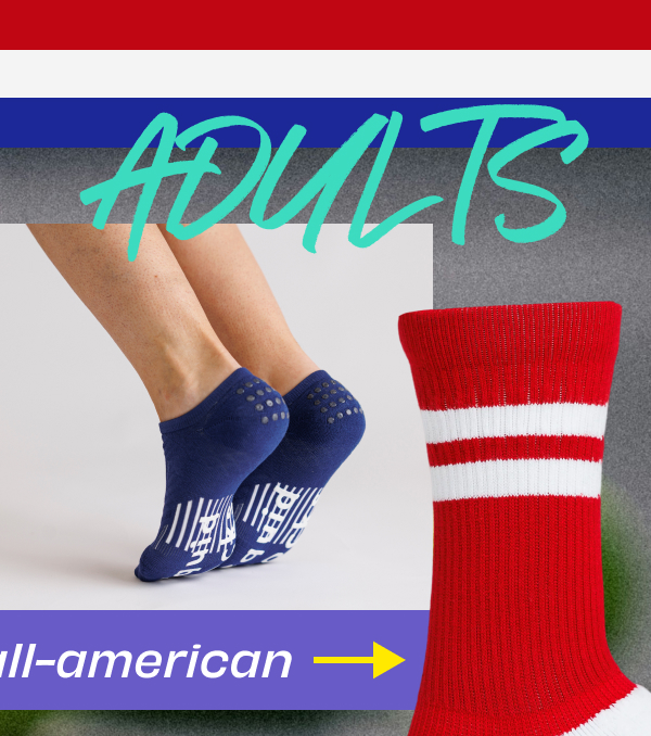Adult Socks, all American collection