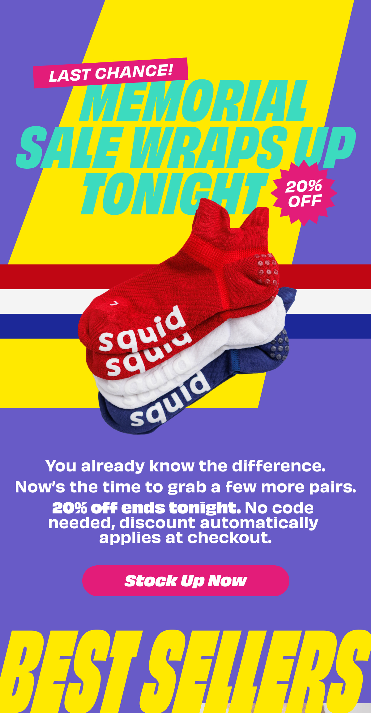 Last chance! Memorial sale wraps up tonight!