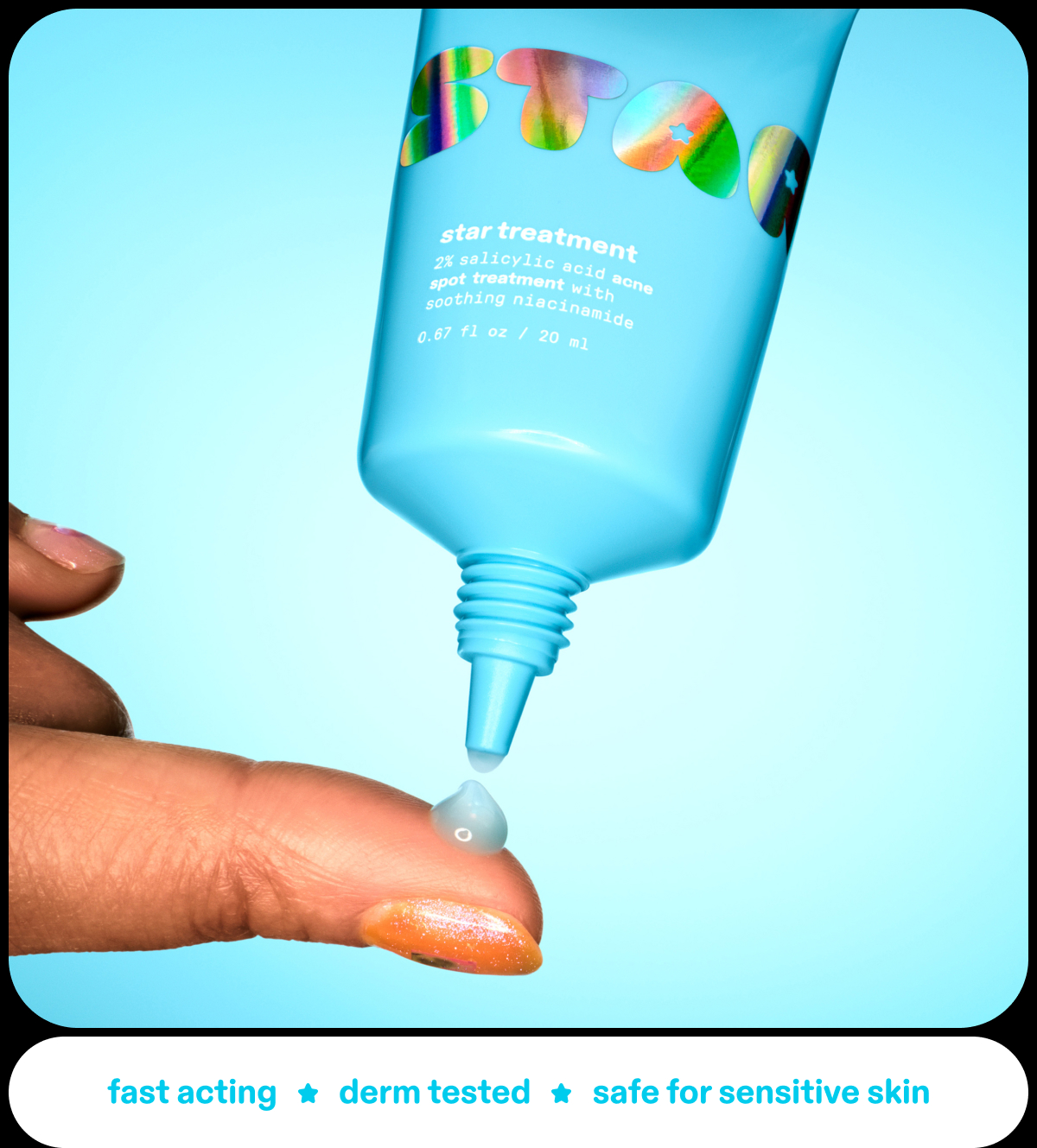 fast acting, derm tested, safe for sensitive skin