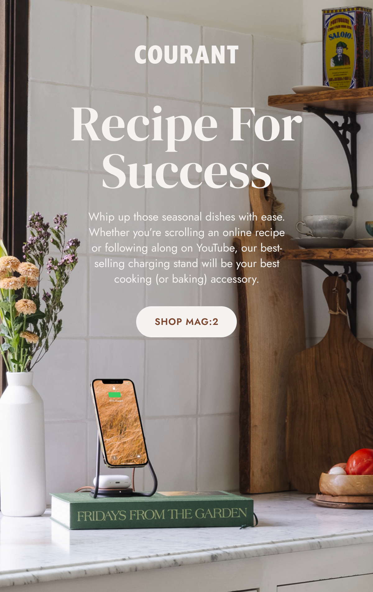 Whip up those seasonal dishes with ease. Whether you’re scrolling an online recipe or following along on YouTube, our best-selling charging stand will be your best cooking (or baking) accessory.