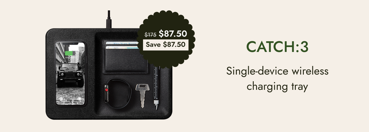 catch:3 single-device wireless charging tray