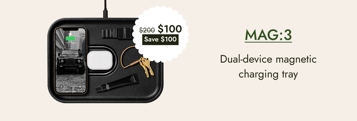 mag:3 dual-device magnetic charging tray