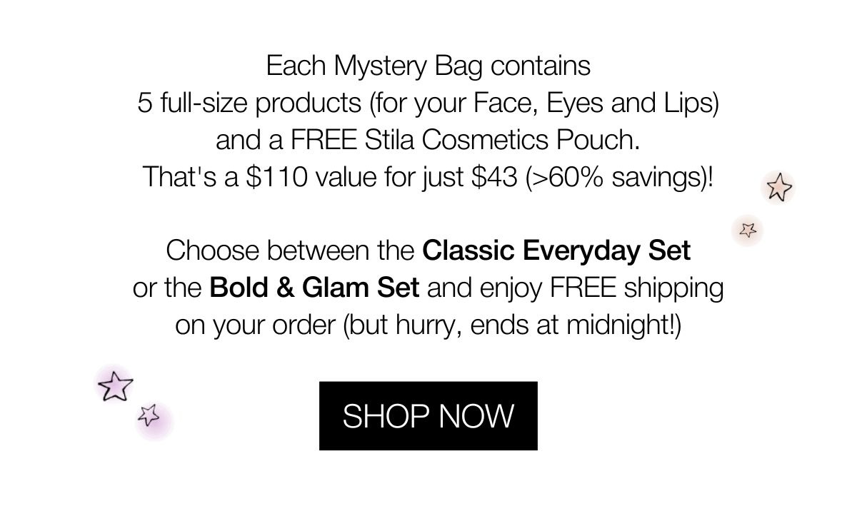 Mystery Glam Bags + FREE shipping | SHOP NOW