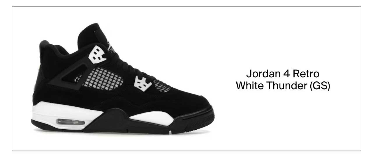 Jordan 4 Retro White Thunder GS