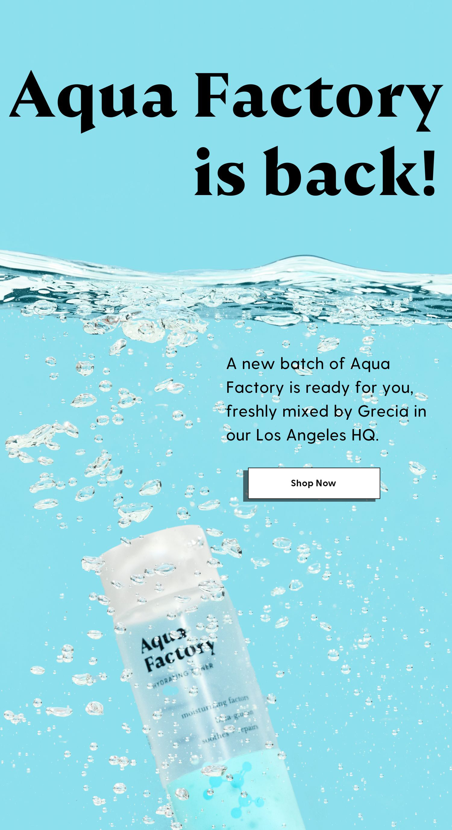  Aqua Factory is Back in Stock