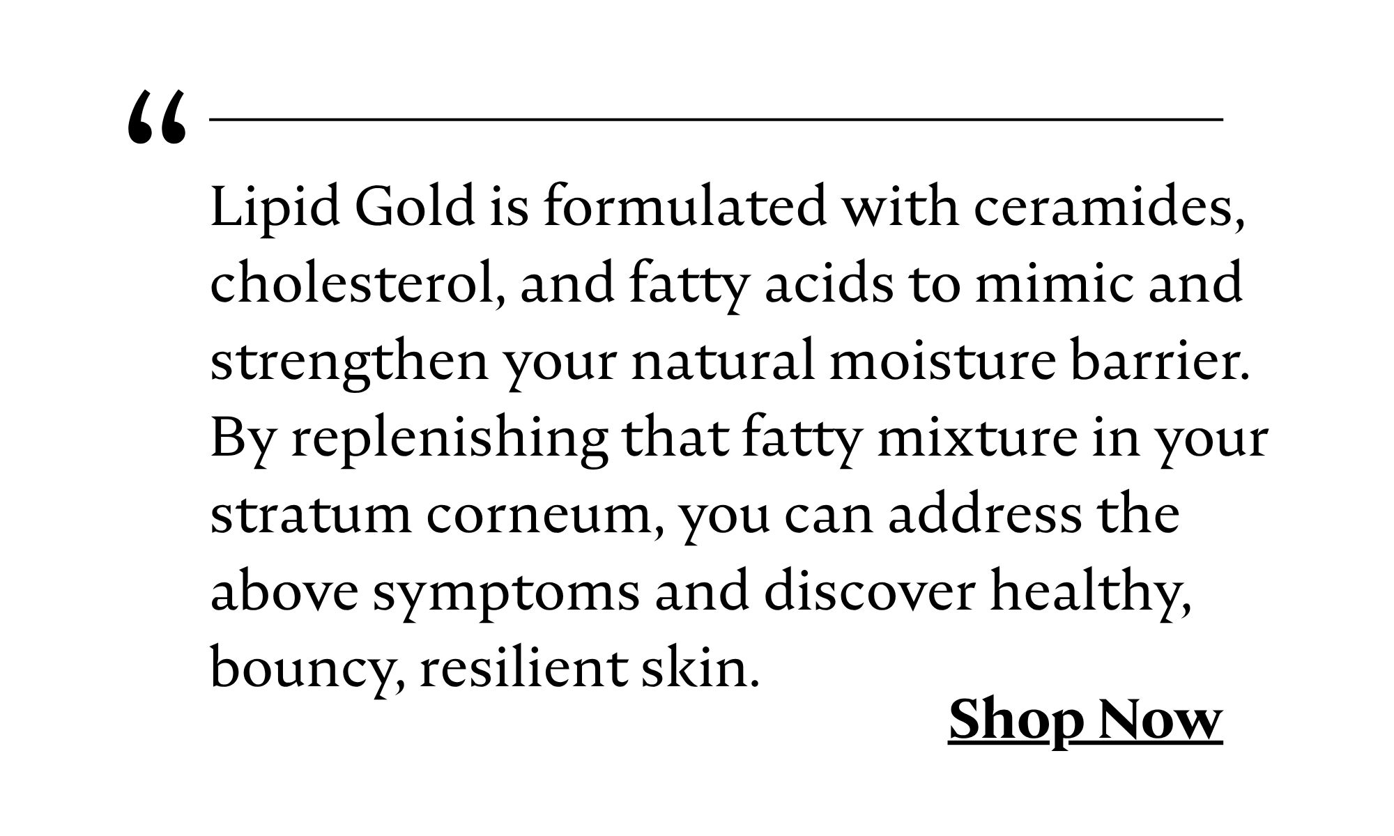 Lipid Gold Replenishes Your Barrier.