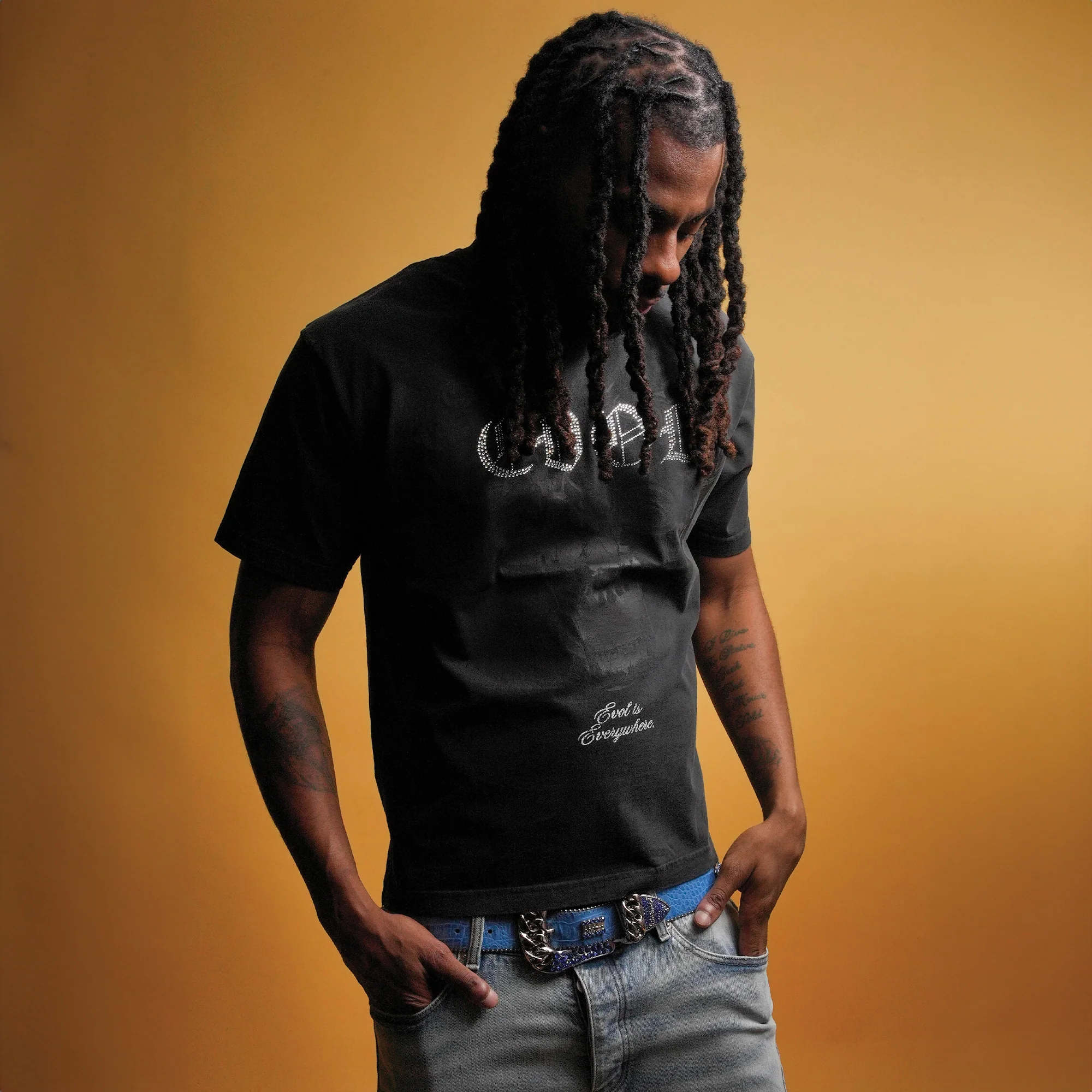 Image of Evol Rhinestones Split Skull Tee
