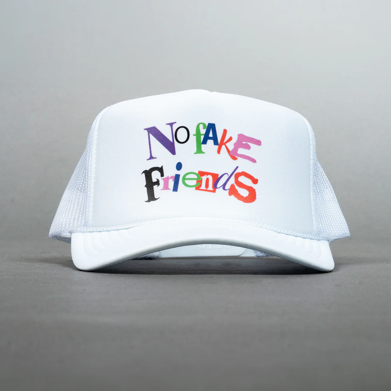 Image of No Fake Friends Trucker Hat - White