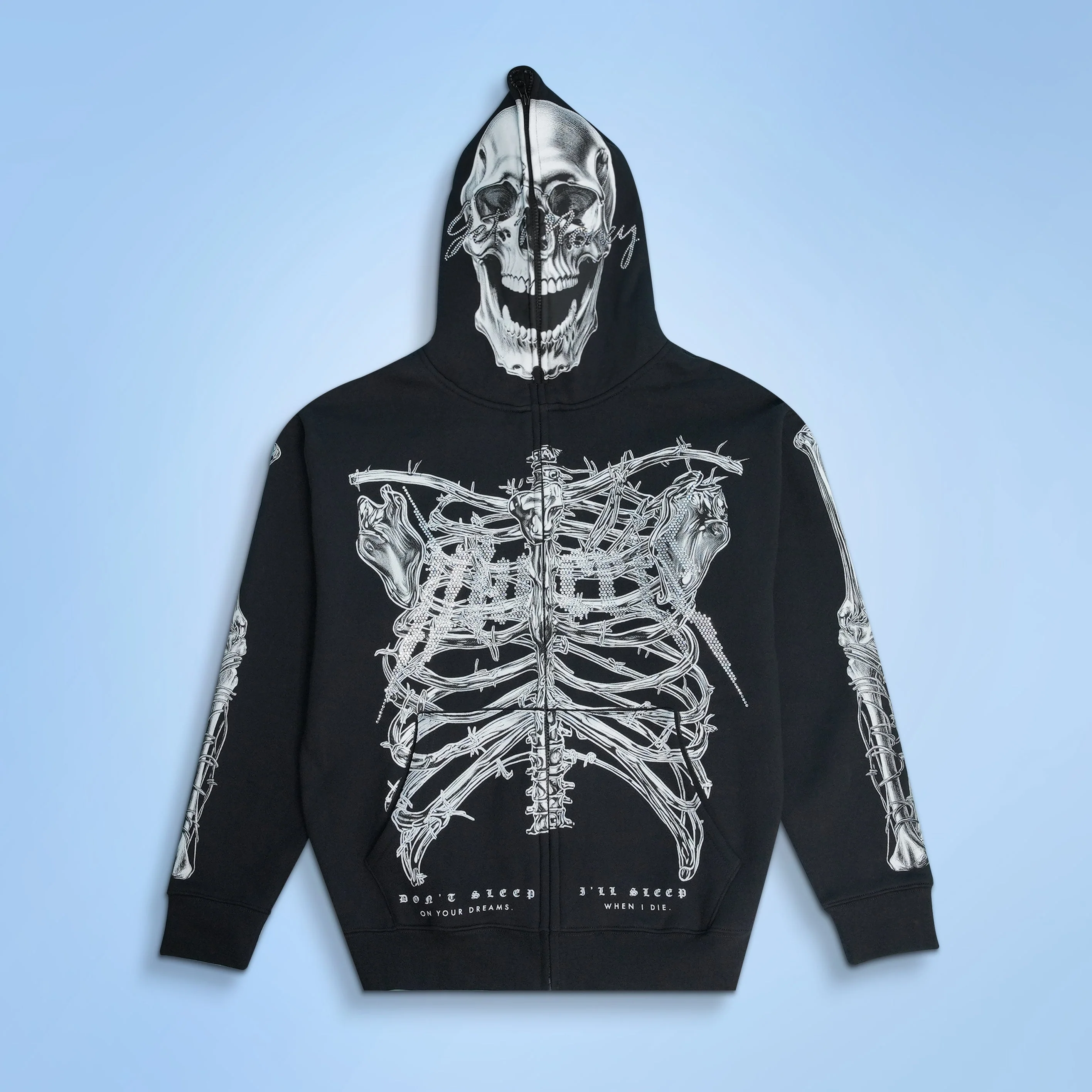 Image of T2 Skull Zip Hoodie